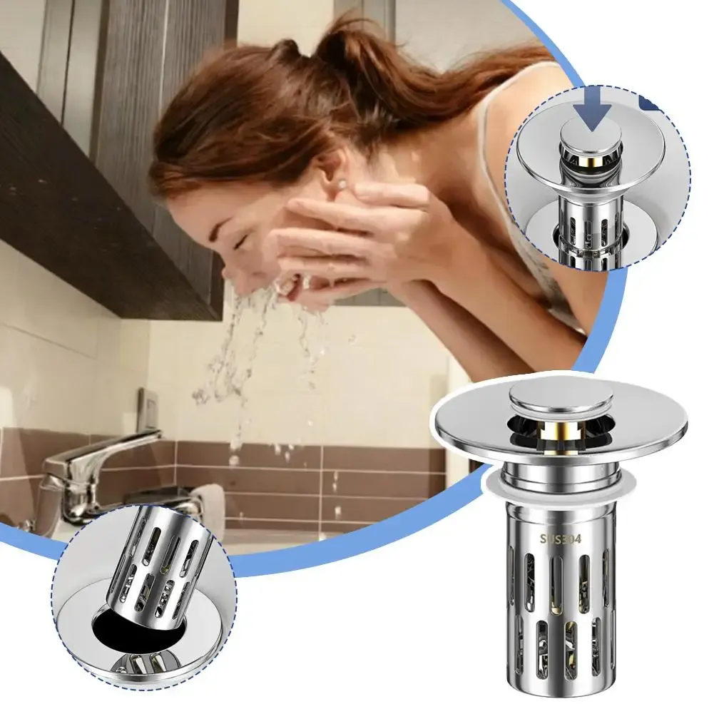 Bouchon de vidange installé dans un lavabo