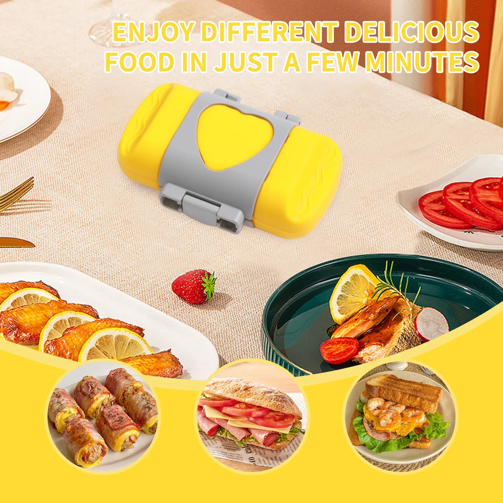 Machine à sandwichs compacte pour micro-ondes, idéale pour le petit-déjeuner : sandwichs, toasts et hot-dogs, livre de recettes inclus 4