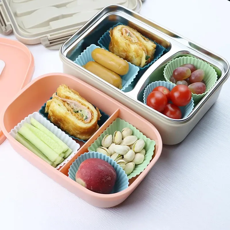 Ensemble de moules à muffins en silicone réutilisables, antiadhésifs, 12 pièces 3