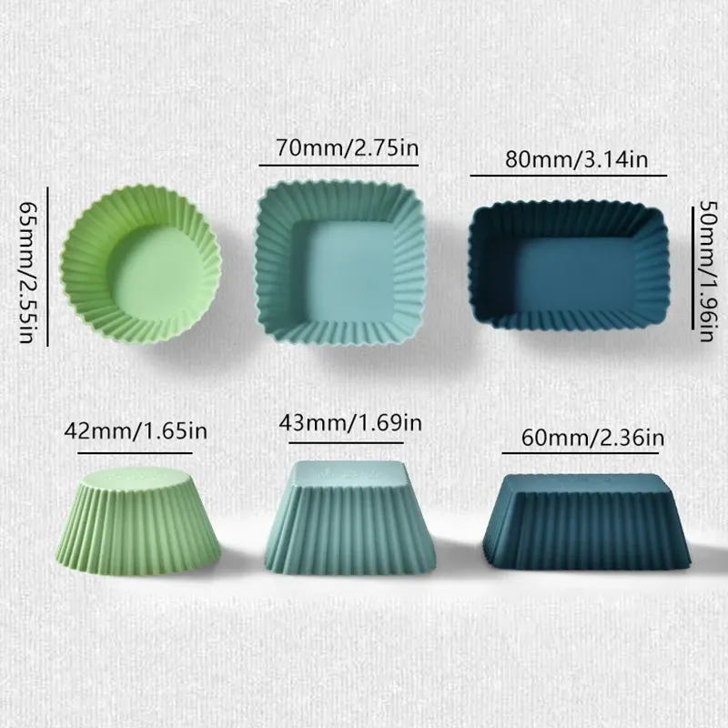 Ensemble de moules à muffins en silicone réutilisables, antiadhésifs, 12 pièces 6