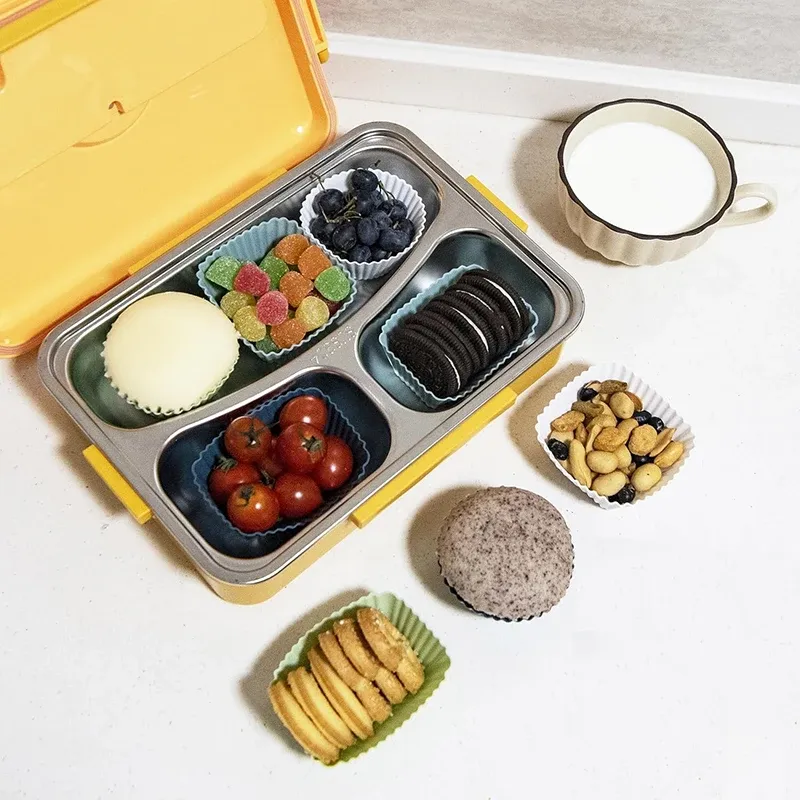 Séparateurs en silicone dans une boîte à lunch