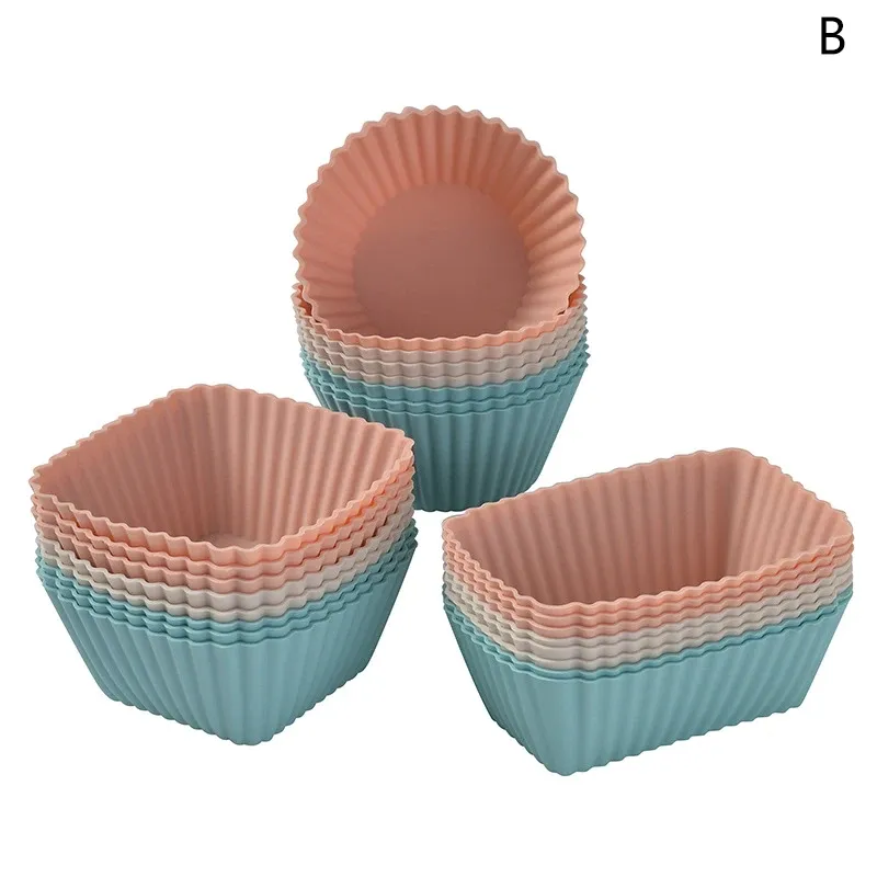 Ensemble de moules à muffins en silicone réutilisables, antiadhésifs, 12 pièces 10