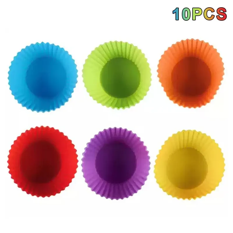 Ensemble de moules à muffins en silicone réutilisables, antiadhésifs, 12 pièces 11