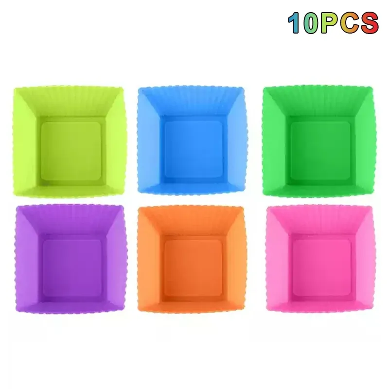 Ensemble de moules à muffins en silicone réutilisables, antiadhésifs, 12 pièces 8