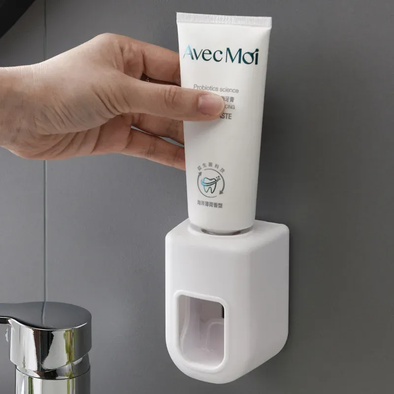 Distributeur mural automatique de dentifrice étanche avec porte-brosse à dents 3