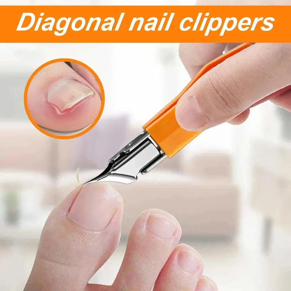Coupe-ongles à bord oblique, ouverture large, en acier inoxydable, outils professionnels pour ongles incarnés, coupe-ongles oblique bec d'aigle 4