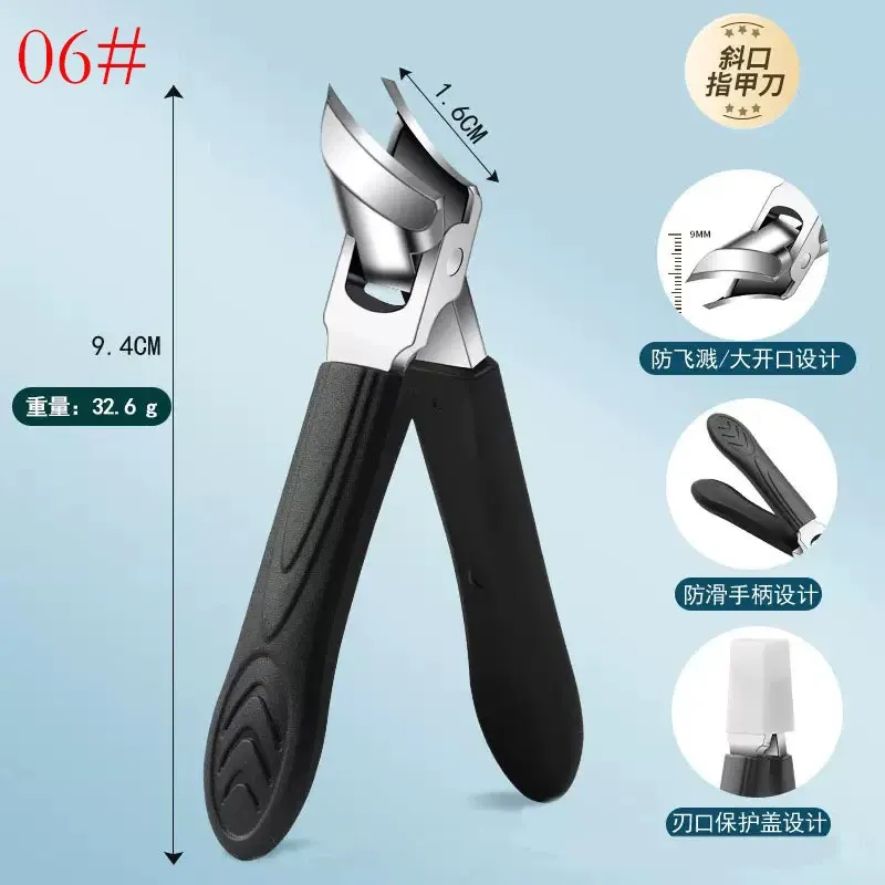 Coupe-ongles à bord oblique, ouverture large, en acier inoxydable, outils professionnels pour ongles incarnés, coupe-ongles oblique bec d'aigle 6