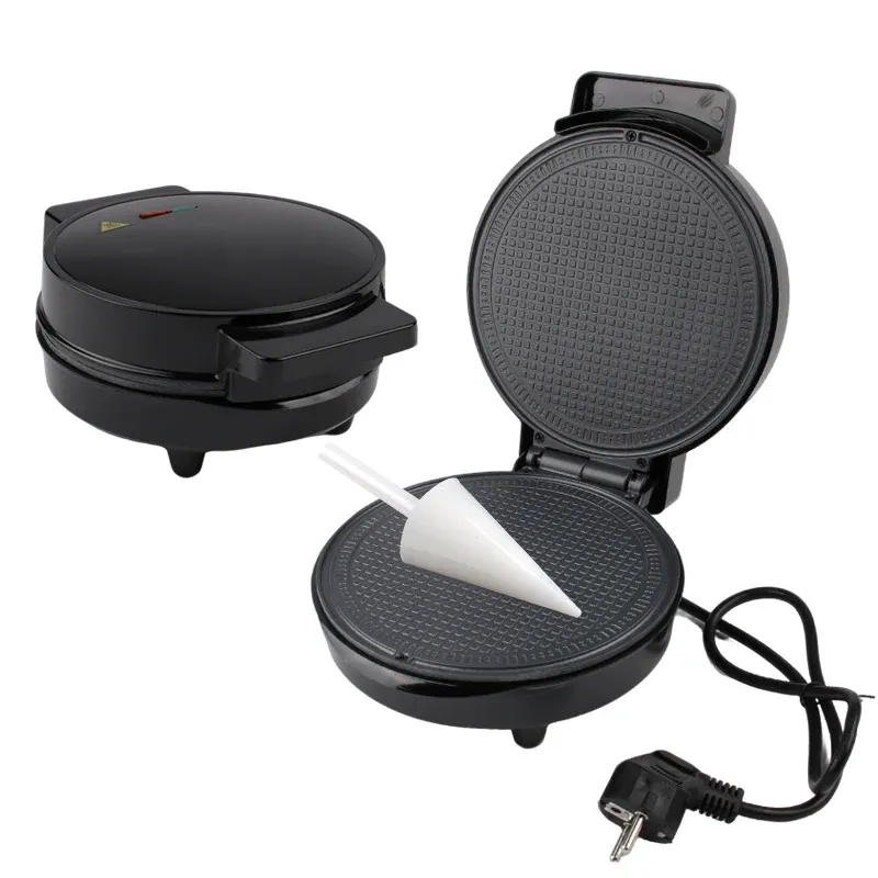 Machine électrique à rouler les œufs, cône à crème glacée DIY, moule à omelette croustillante, poêle à crêpes en fer pour sandwich, gaufres, crêpes, grill et four 7