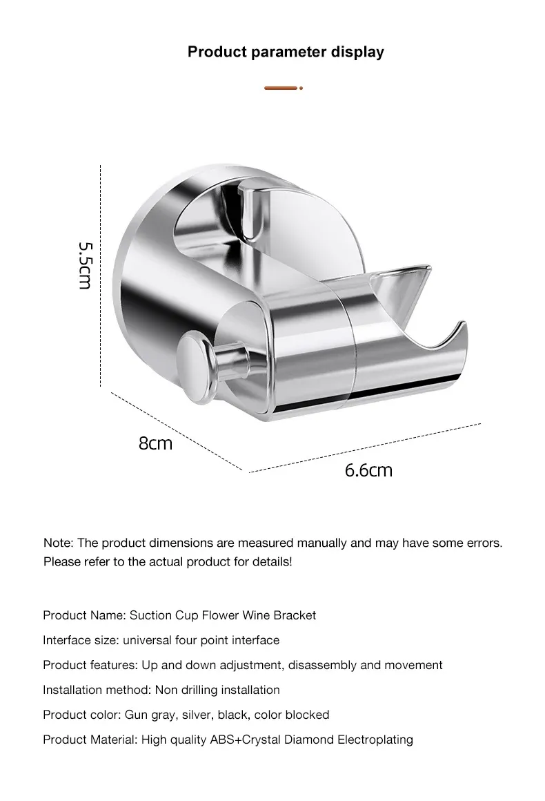Support de douche orientable, détail final