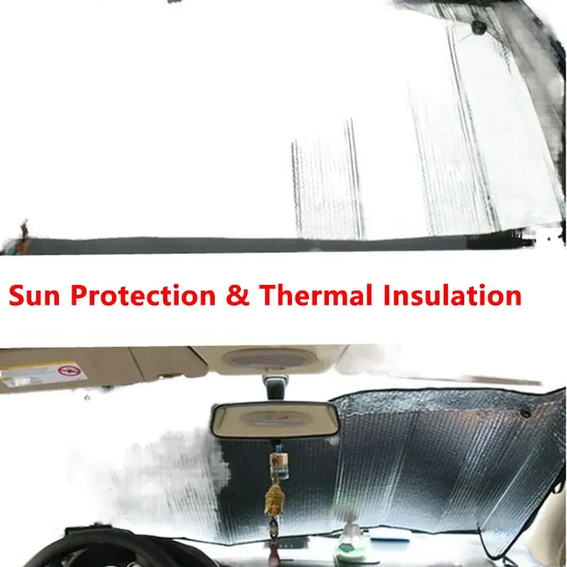 Pare-soleil avant et arrière pour voiture, protection thermique estivale et isolation 6