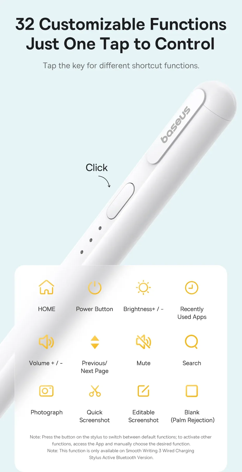 Raccourcis du stylet Baseus