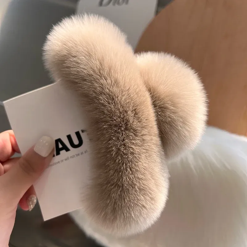 Détail de la fourrure de lapin Rex naturelle