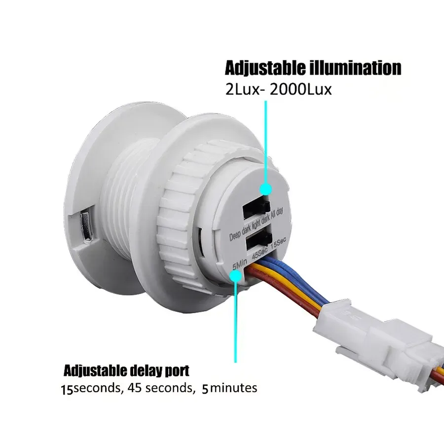 Détecteur de mouvement PIR 220 V/110 V pour éclairage, interrupteur automatique à délai réglable 2