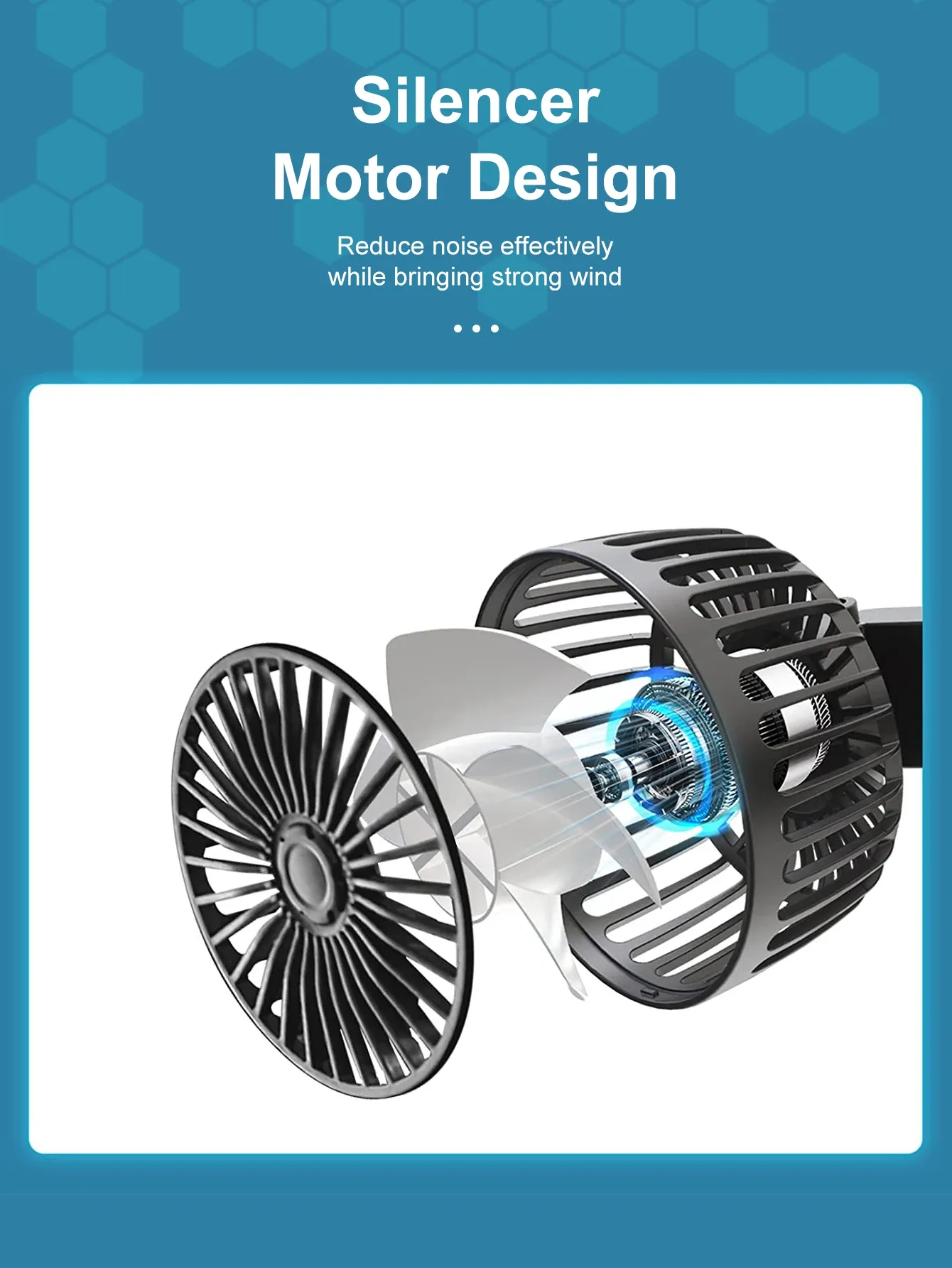 Détail du ventilateur de voiture 360°