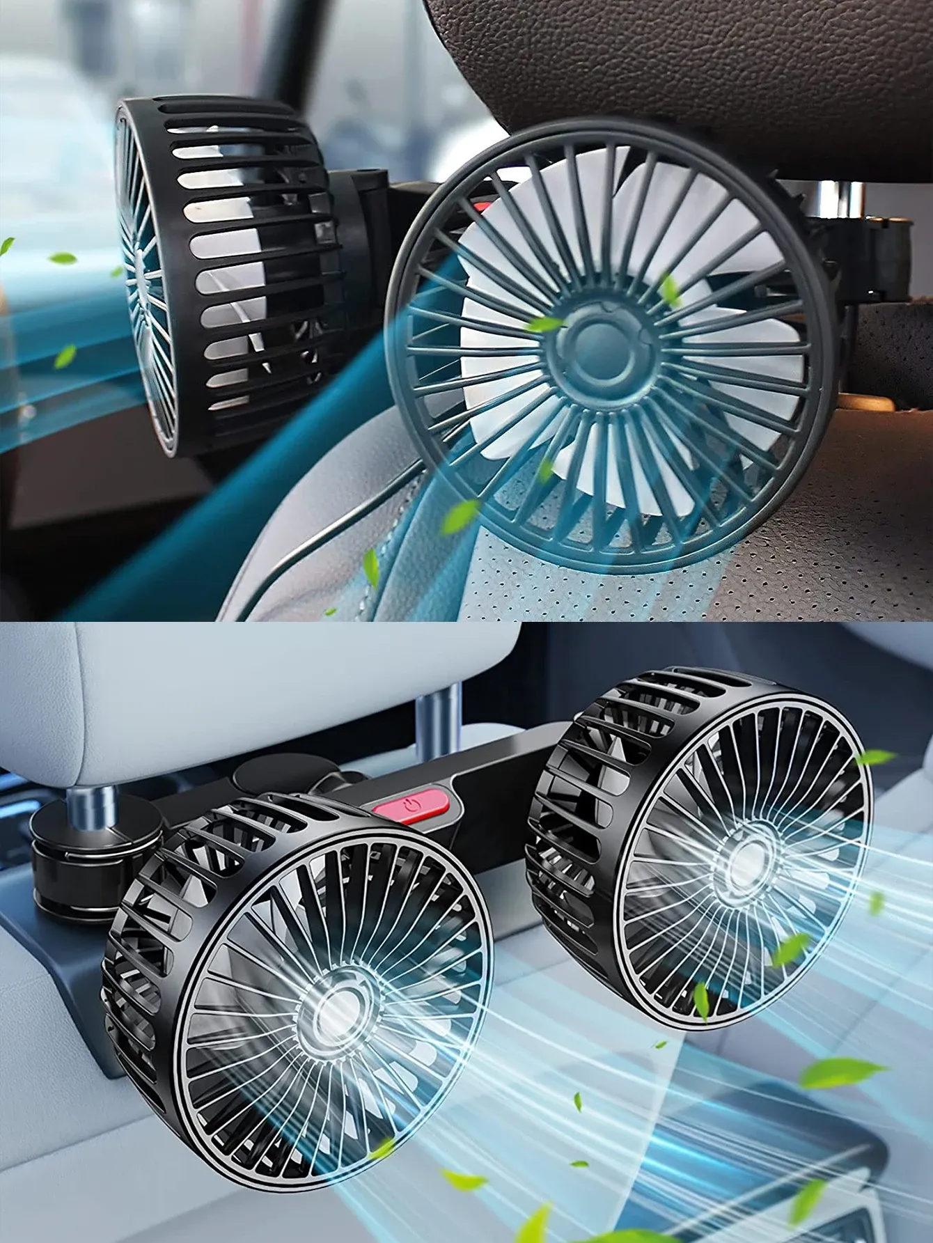 Ventilateur de voiture 360° en situation