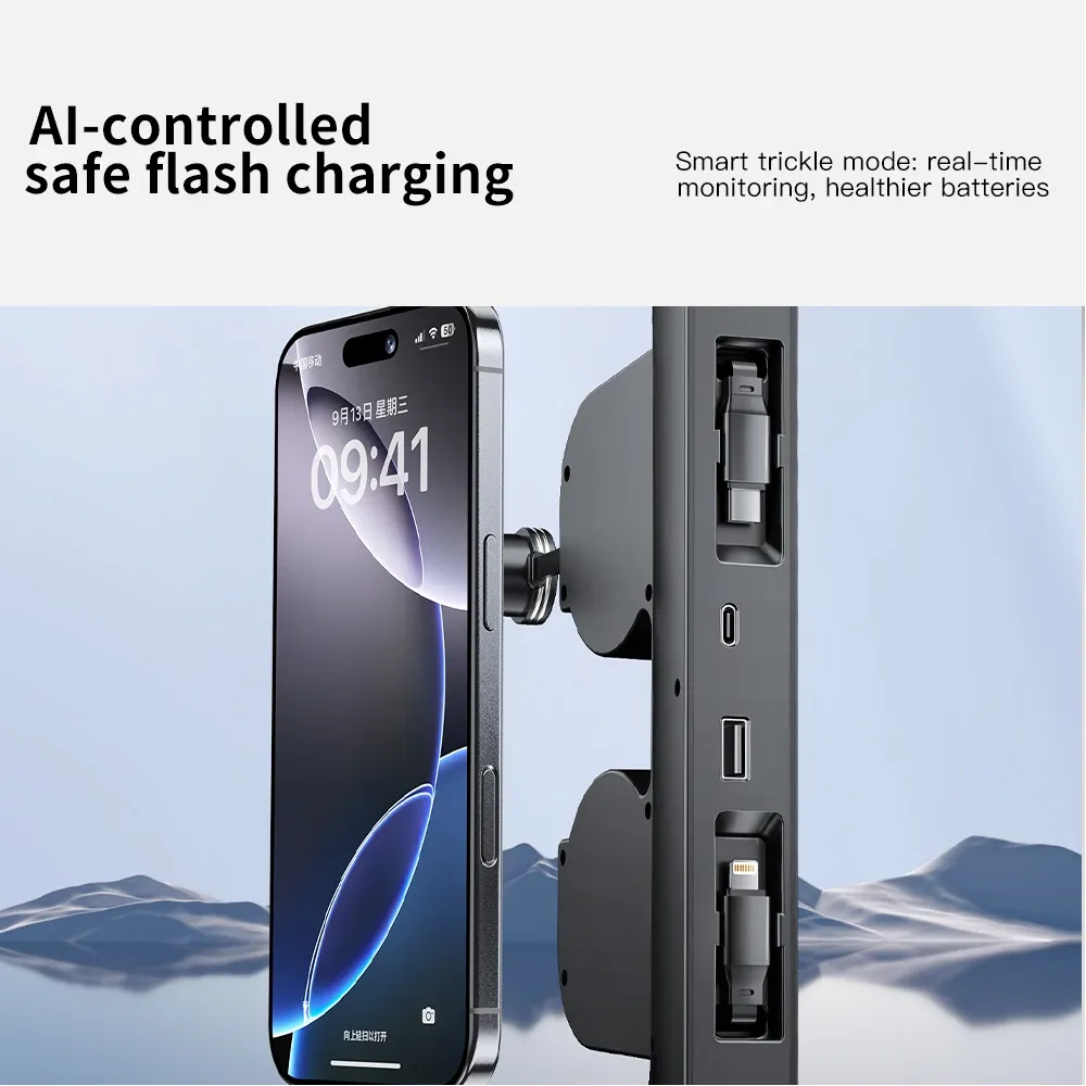 YZ pour Tesla Model 3/Y/YL Highland Juniper 2025 – Station d'accueil intelligente avec chargeur rapide 45 W et hub USB d'extension 2