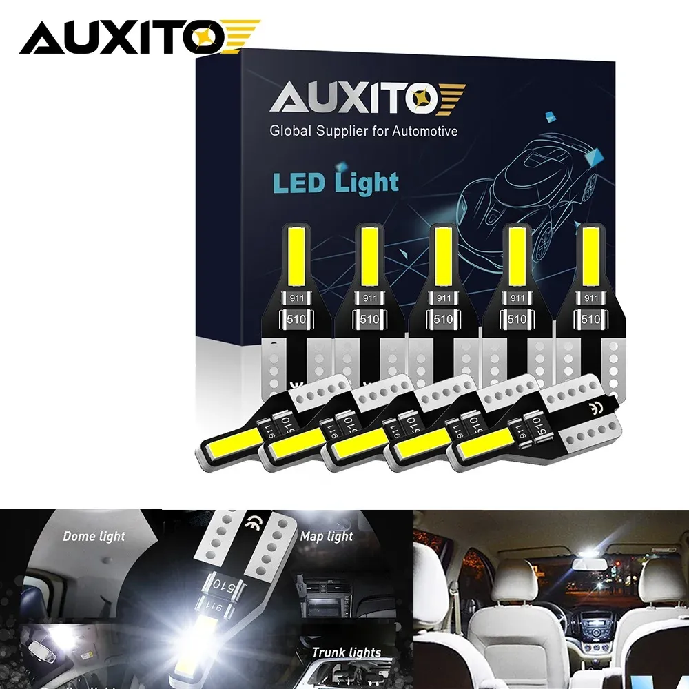 Lot de 10 ampoules LED T10 W5W blanc 6000K