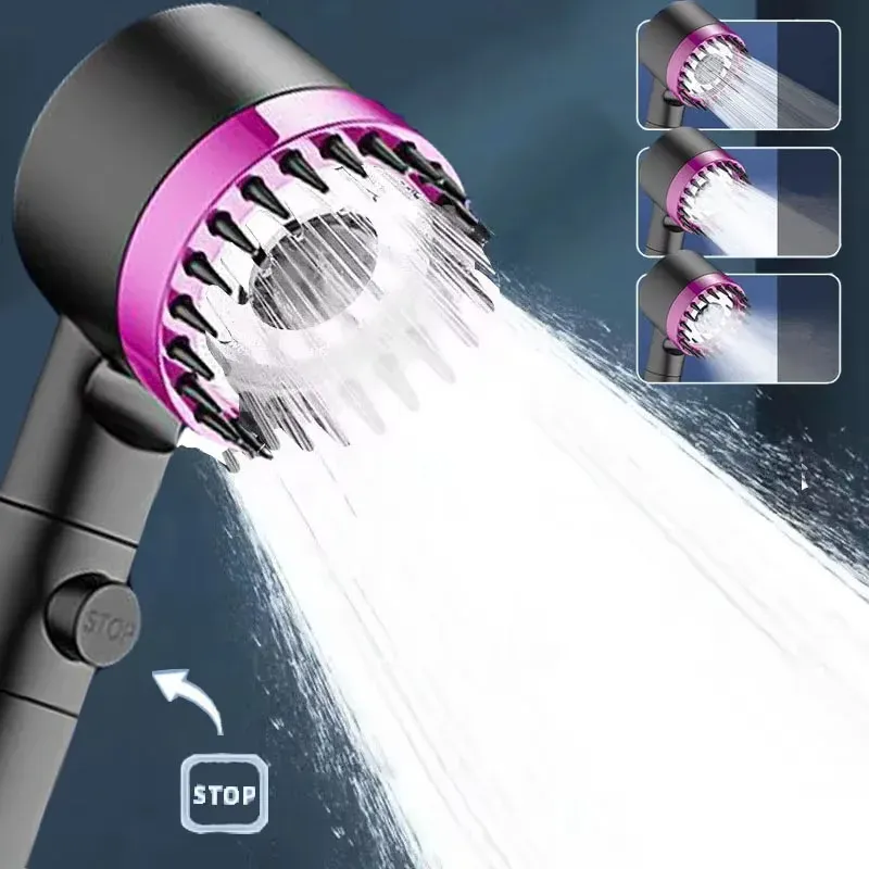 Pommeau de Douche Massant avec Filtre et Quatre Modes de Jet