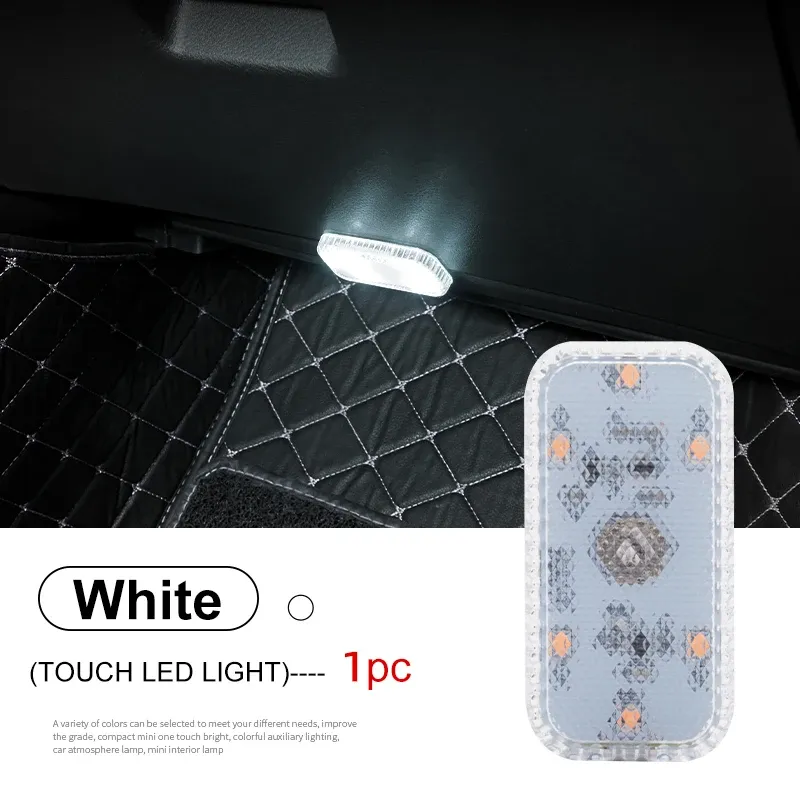Lampe tactile LED mini sans fil pour éclairage intérieur de voiture, lampe de lecture pour plafonnier, portière, coffre et boîte de rangement, à charge USB 9