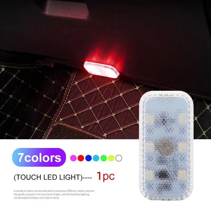 Lampe tactile LED mini sans fil pour éclairage intérieur de voiture, lampe de lecture pour plafonnier, portière, coffre et boîte de rangement, à charge USB 8