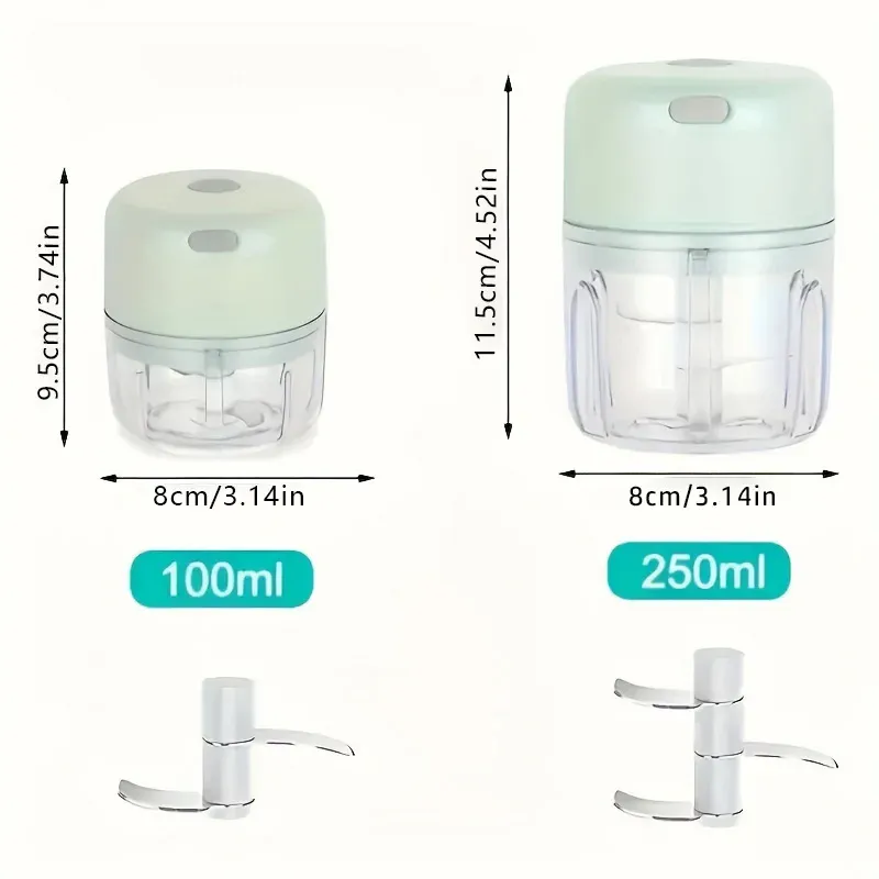Hachoir à ail électrique portable 250 ml sans fil 2