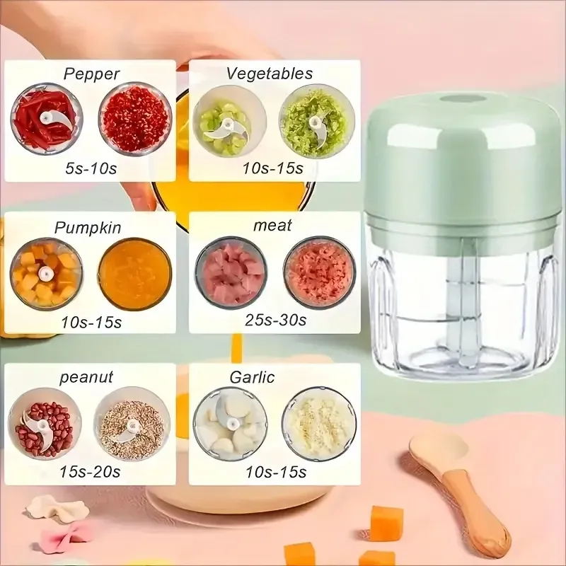 Hachoir à ail électrique portable 250 ml sans fil 5