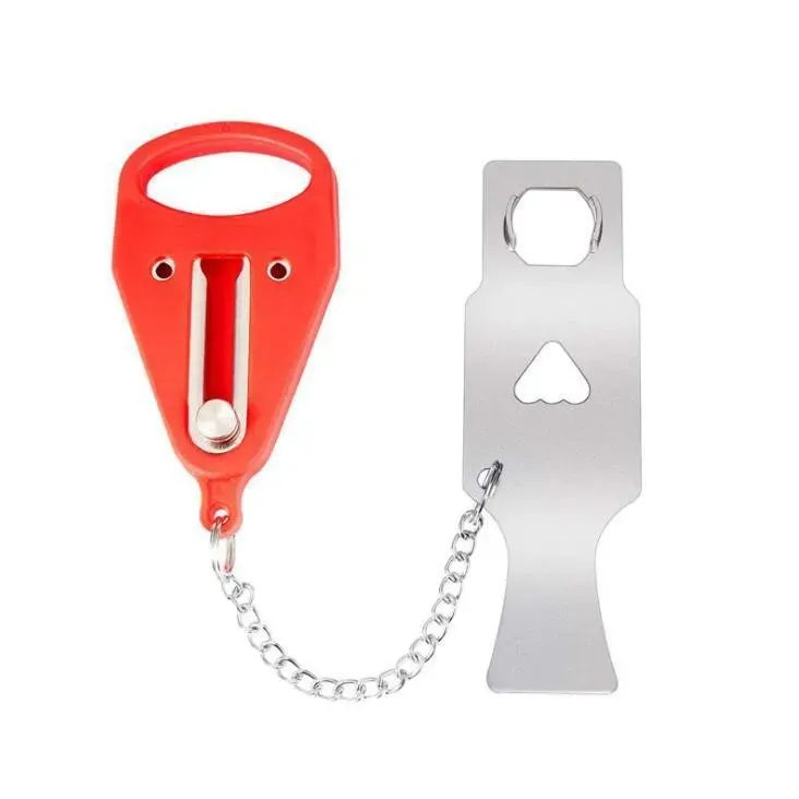 Verrou de porte portable, cadenas de sécurité à double orifice en métal, verrou de sécurité antivol pour la maison et la chambre d'hôtel 10