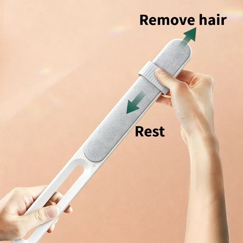 Brosse électrostatique double face pour poils d'animaux, anti-peluches pour canapé, vêtements et meubles, avec boucle autonettoyante 3