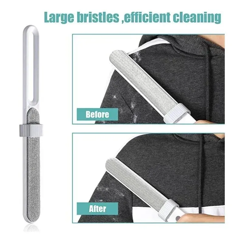 Brosse électrostatique double face pour poils d'animaux, anti-peluches pour canapé, vêtements et meubles, avec boucle autonettoyante 5
