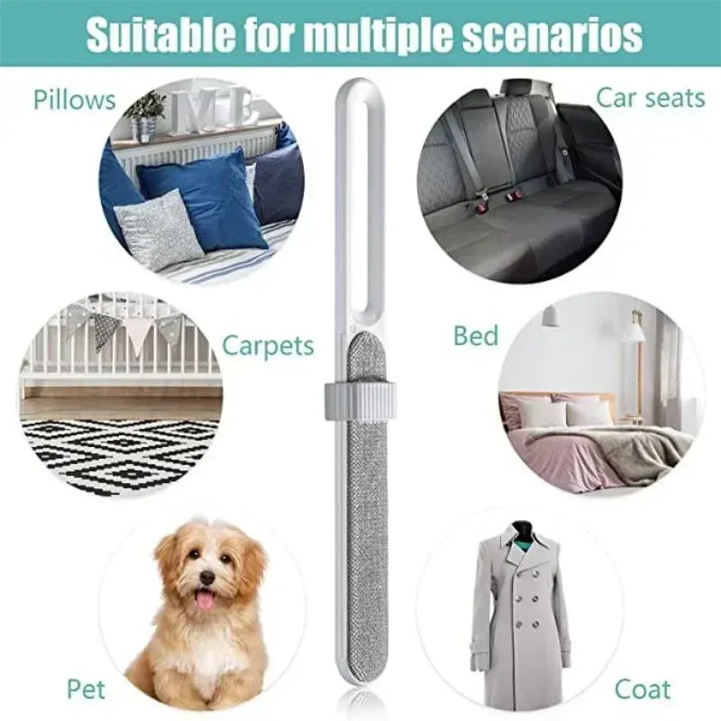 Brosse électrostatique double face pour poils d'animaux, anti-peluches pour canapé, vêtements et meubles, avec boucle autonettoyante 6