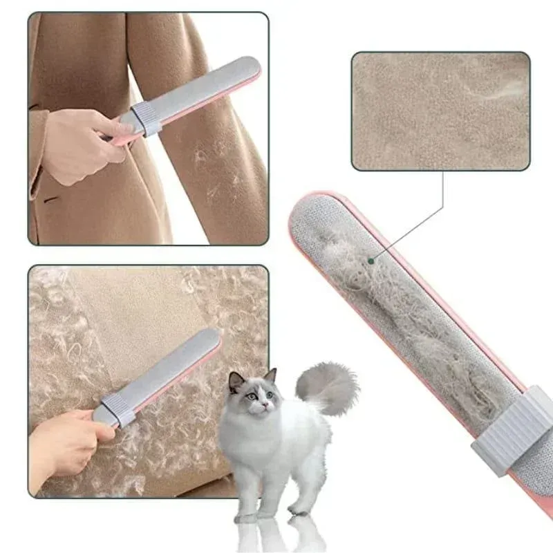 Brosse électrostatique en utilisation sur un canapé