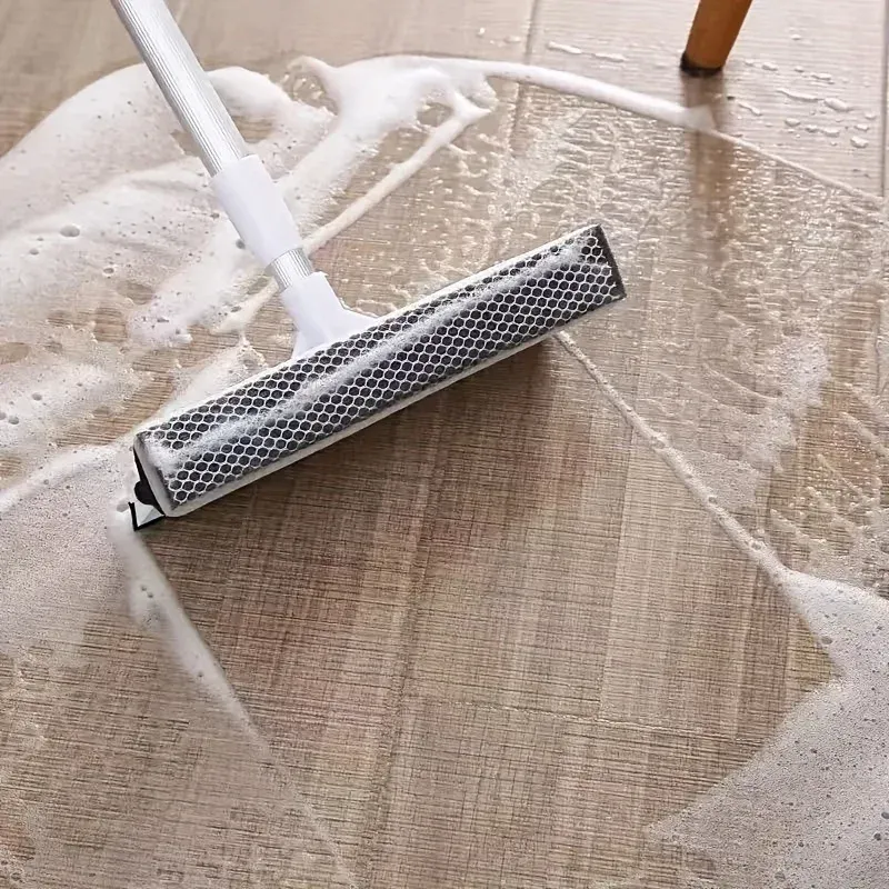Raclette à vitres 2 en 1 avec manche télescopique et brosse de nettoyage pour vitres de voiture et parois de douche en verre 3