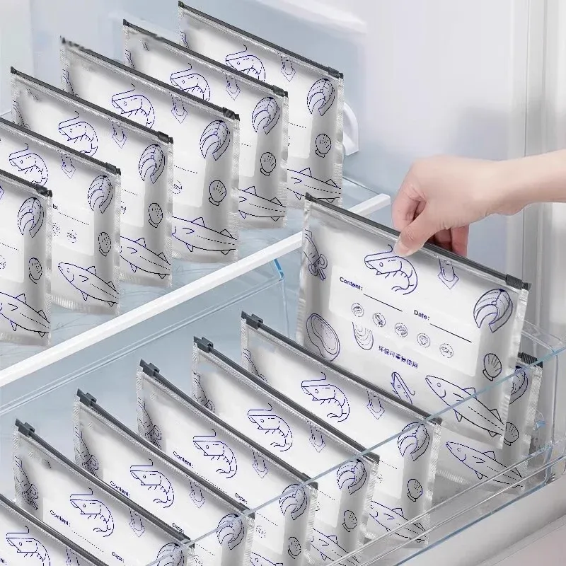 Sacs de conservation alimentaire en aluminium réutilisables avec fermeture éclair, lot de 10, grande capacité 6