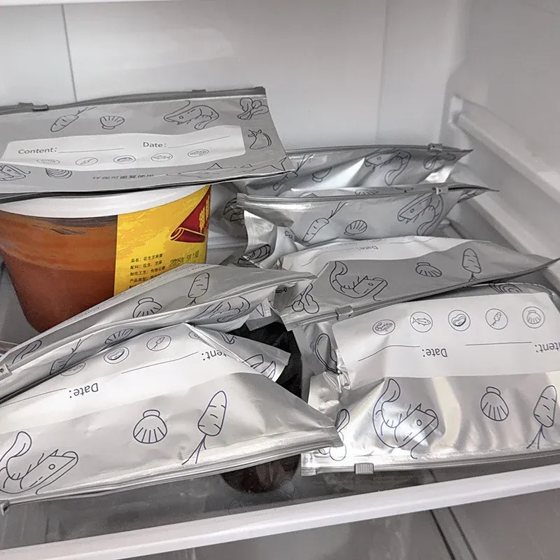 Sacs de conservation en aluminium, rangement au congélateur