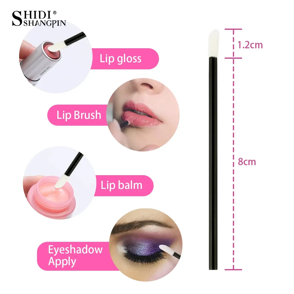 50/500/1000 pièces, pinceaux à lèvres en gros, pinceaux de maquillage, applicateurs pour extensions de cils, applicateurs de brillant à lèvres et de rouge à lèvres, baguettes, kit de maquillage cosmétique 2