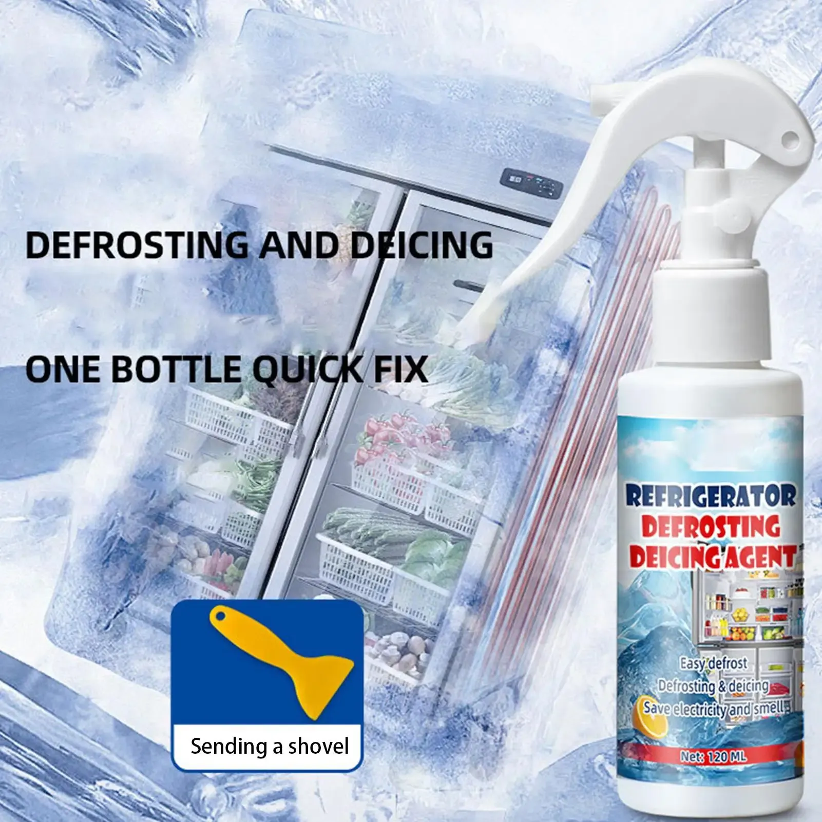Dégivrant pour réfrigérateur, spray pour congélateur, nettoyant domestique pour congélateur 3