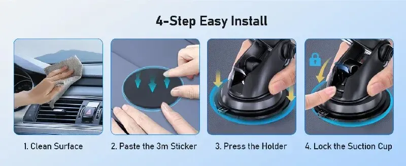 Support de téléphone pour voiture, schéma d'ajustement