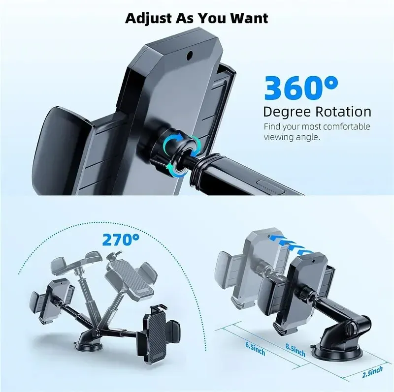 Support de téléphone pour voiture, bras articulé