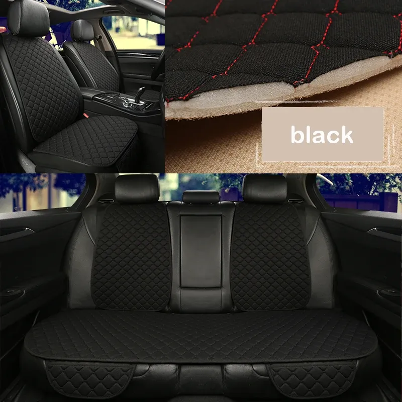 Housse de protection universelle pour siège auto en lin, avant et arrière, idéale pour l'été, coussin de siège, compatible berline, SUV et pick-up, accessoires d'intérieur automobile 20