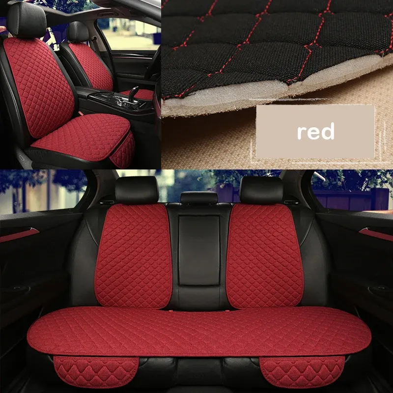 Housse de protection universelle pour siège auto en lin, avant et arrière, idéale pour l'été, coussin de siège, compatible berline, SUV et pick-up, accessoires d'intérieur automobile 15