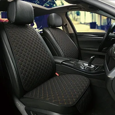 Housse de protection universelle pour siège auto en lin, avant et arrière, idéale pour l'été, coussin de siège, compatible berline, SUV et pick-up, accessoires d'intérieur automobile 12