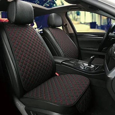 Housse de protection universelle pour siège auto en lin, avant et arrière, idéale pour l'été, coussin de siège, compatible berline, SUV et pick-up, accessoires d'intérieur automobile 13