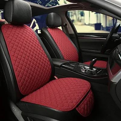 Housse de protection universelle pour siège auto en lin, avant et arrière, idéale pour l'été, coussin de siège, compatible berline, SUV et pick-up, accessoires d'intérieur automobile 9
