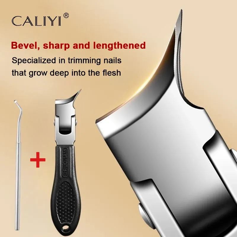Coupe-ongles à bord incliné 60° anti-éclaboussures, ensemble professionnel haut de gamme avec coupe-ongles obliques à bec d'aigle pour ongles incarnés - Image 1