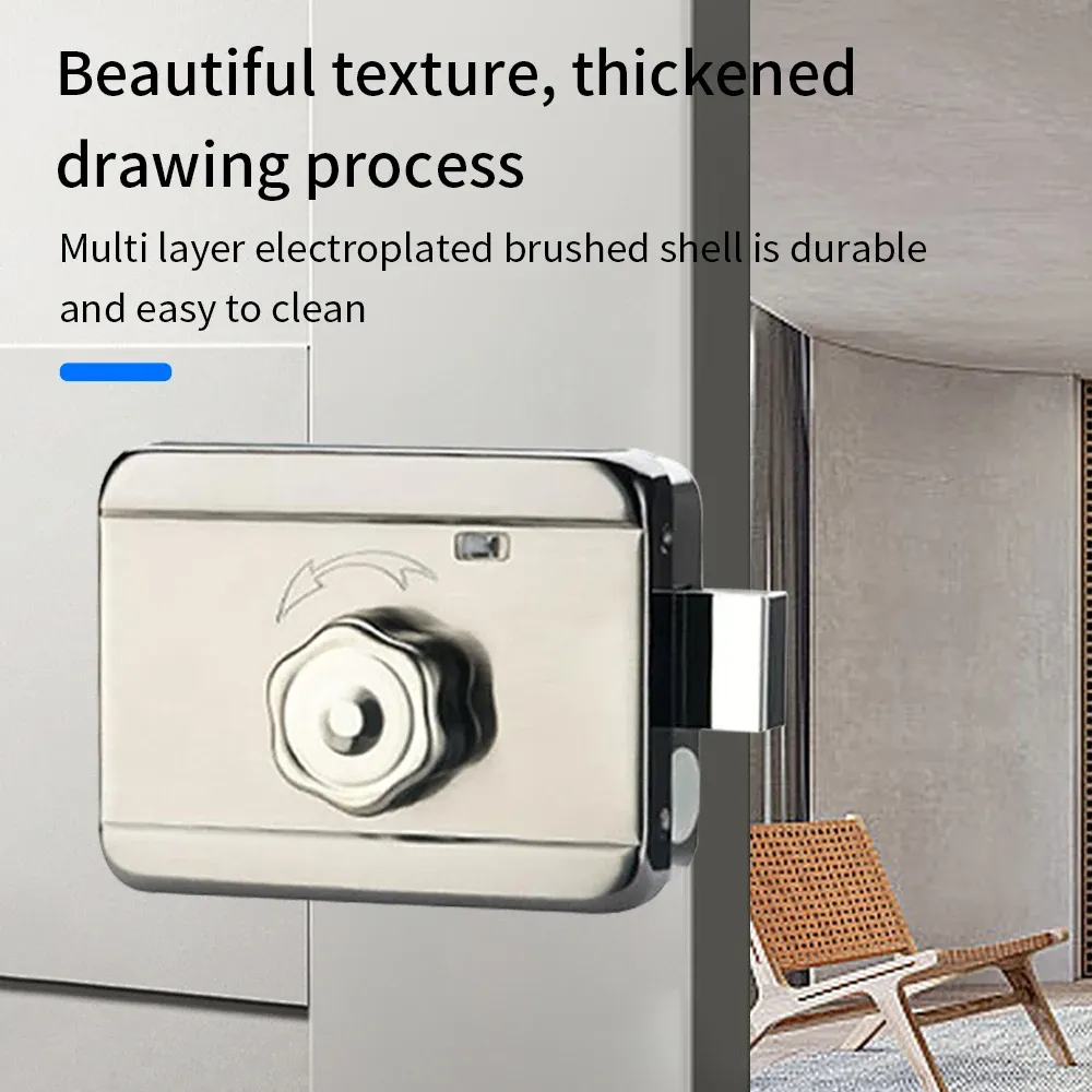 Serrure de porte d'extérieur intelligente Tuya avec capteur d'empreintes digitales double face, code numérique, carte IC et application Smart Life, 3 clés 5