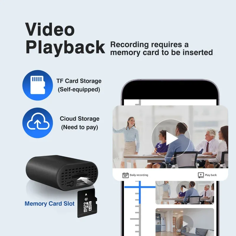 Mini caméra WiFi avec visualisation à distance sur smartphone, audio unidirectionnel et détection de mouvement 4