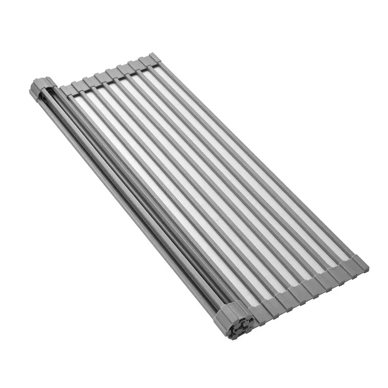 Égouttoir à vaisselle en acier inoxydable, pliable et enroulable, pour le séchage et le rangement des ustensiles de cuisine 7