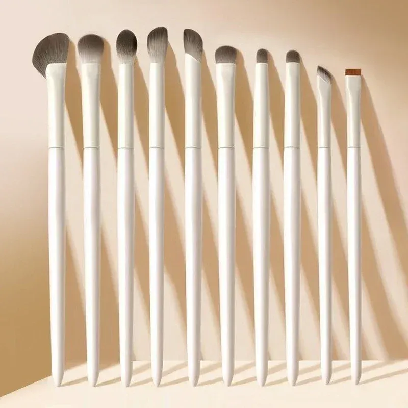 5/6/8/10 pièces Ensemble de pinceaux de maquillage pour les yeux naturels, pinceaux de précision pour fard à paupières, blanc ultra doux, outil de maquillage pour eyeliner - Image 1