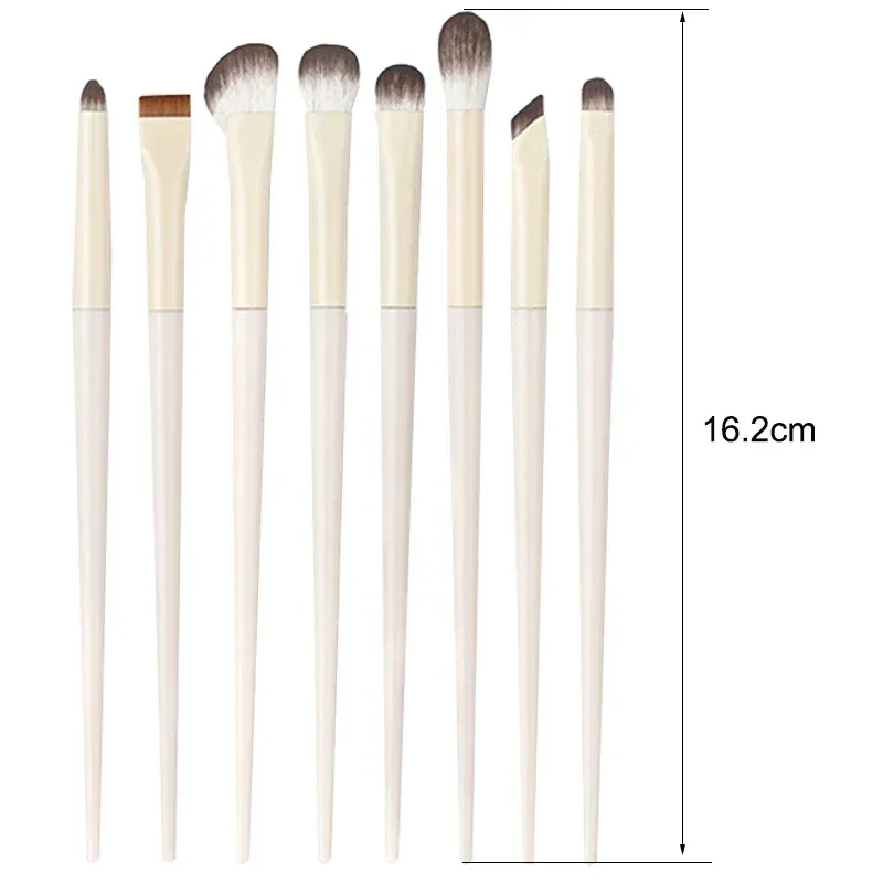 5/6/8/10 pièces Ensemble de pinceaux de maquillage pour les yeux naturels, pinceaux de précision pour fard à paupières, blanc ultra doux, outil de maquillage pour eyeliner 2