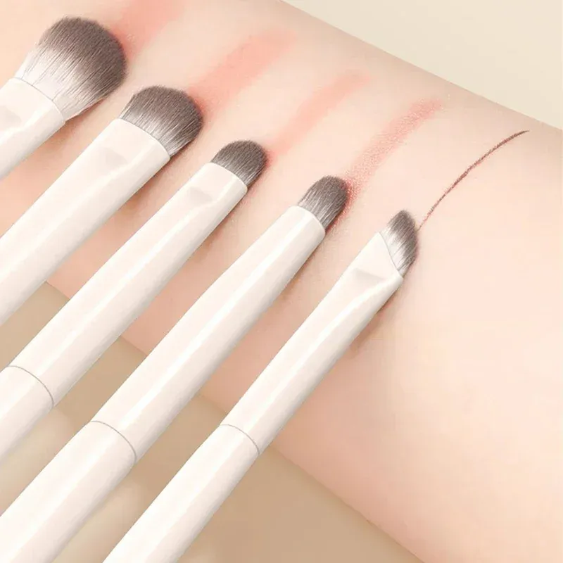 5/6/8/10 pièces Ensemble de pinceaux de maquillage pour les yeux naturels, pinceaux de précision pour fard à paupières, blanc ultra doux, outil de maquillage pour eyeliner 3